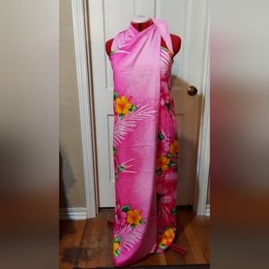 Vintage Pomare Hawaiian Tiki Wrap Dress Sarong